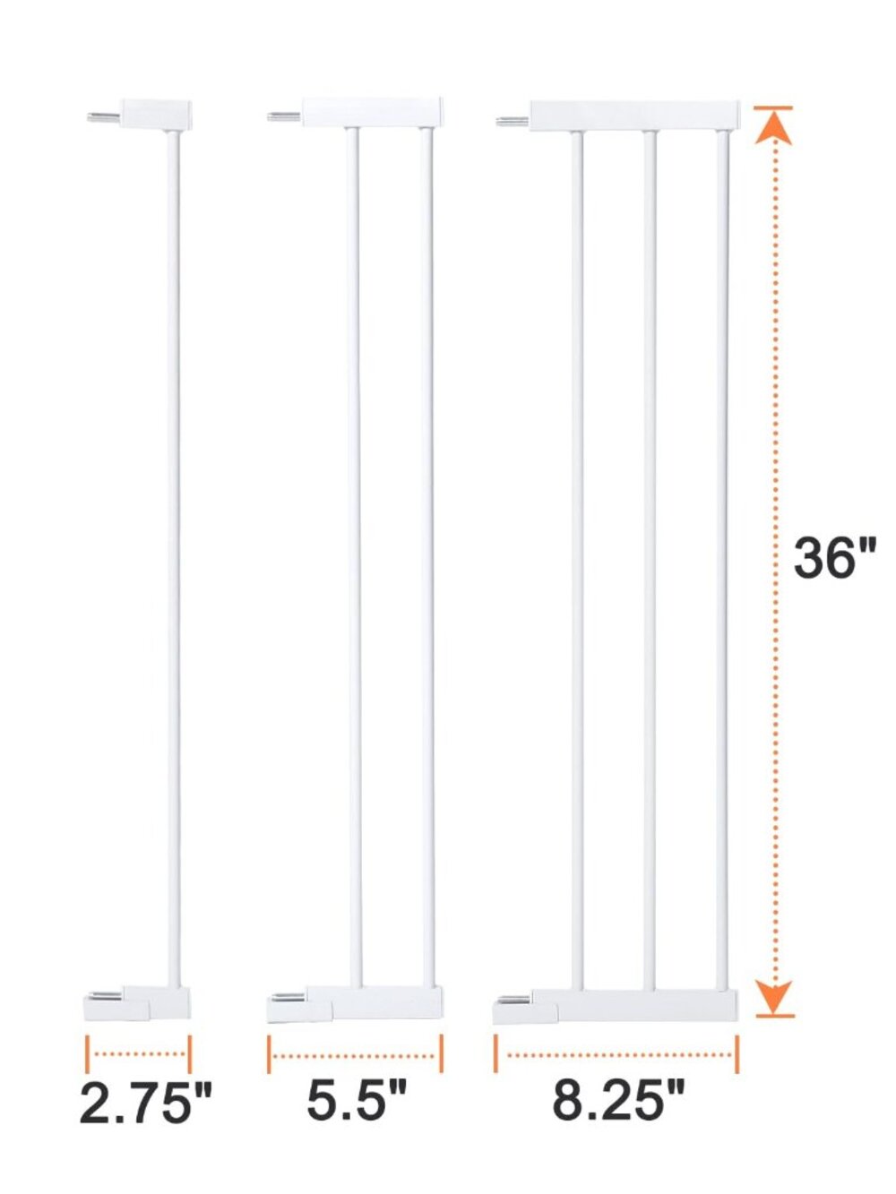 COMOMY 36" Tall Extentions for Pressure Mounted Pet Gate - Picture 2 of 2